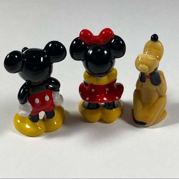 Bone China Disney Figurine Set Mickey & Minnie Mouse & Pluto - Picture 2 of 8